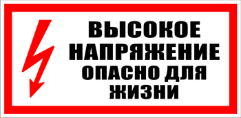 S19 Высокое напряжение. опасно для жизни (пластик) - Знаки безопасности - Знаки по электробезопасности - ohrana.inoy.org